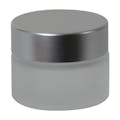 15mL Frosted Glass Jar with 46mm Brushed Silver Lid with F217 Liner