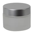 30mL Frosted Glass Jar with 46mm Brushed Silver Lid with F217 Liner