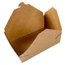 #3 Kraft Large Folded Paperboard Takeout Box with Medium Profile - Case of 200