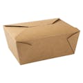 #4 Kraft Large Folded Paperboard Takeout Box with High Profile - Case of 160