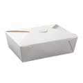 #3 White Large Folded Paperboard Takeout Box with Medium Profile - Case of 200