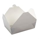 #3 White Large Folded Paperboard Takeout Box with Medium Profile - Case of 200