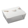 #8 White Medium Folded Paperboard Takeout Box with High Profile - Case of 300