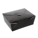#8 Black Medium Folded Paperboard Takeout Box with High Profile - Case of 300