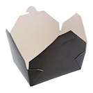 #8 Black Medium Folded Paperboard Takeout Box with High Profile - Case of 300