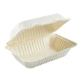Hoagie Rectangle Eco-Friendly Fiber Clamshell Takeout Container - Case of 250