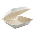 Large Square Eco-Friendly Fiber Clamshell Takeout Container - Case of 200