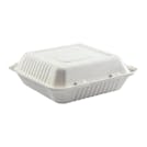 Large Square Eco-Friendly Fiber Clamshell Takeout Container - Case of 200