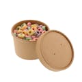 8 oz. Kraft Paperboard Round Food Container with Lid - Case of 250