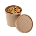 12 oz. Kraft Paperboard Round Food Container with Lid - Case of 250