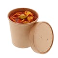 16 oz. Kraft Paperboard Round Food Container with Lid - Case of 250