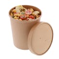 32 oz. Kraft Paperboard Round Food Container with Lid - Case of 250
