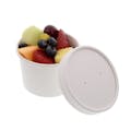 8 oz. White Paperboard Round Food Container with Lid - Case of 250