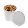 12 oz. White Paperboard Round Food Container with Lid - Case of 250