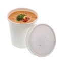 16 oz. White Paperboard Round Food Container with Lid - Case of 250