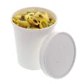 32 oz. White Paperboard Round Food Container with Lid - Case of 250