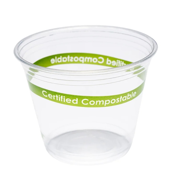 9 oz. Clear PLA Compostable Cold Cup (Lid Sold Separately) - Case of 1000