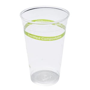 24 oz. Clear PLA Compostable Cold Cup (Lid Sold Separately) - Case of 600