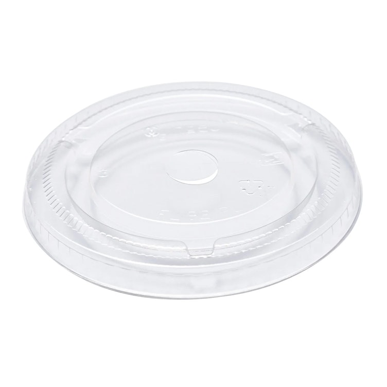 Clear CPLA Flat Lid for 9 oz. Compostable Cold Cup - Case of 1000