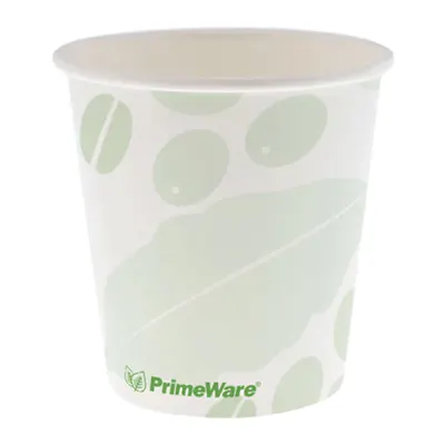 10 oz. White Patterned Paperboard Compostable Hot Cup (Lid Sold Separately) - Case of 1000