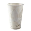 16 oz. White Patterned Paperboard Compostable Hot Cup (Lid Sold Separately) - Case of 1000