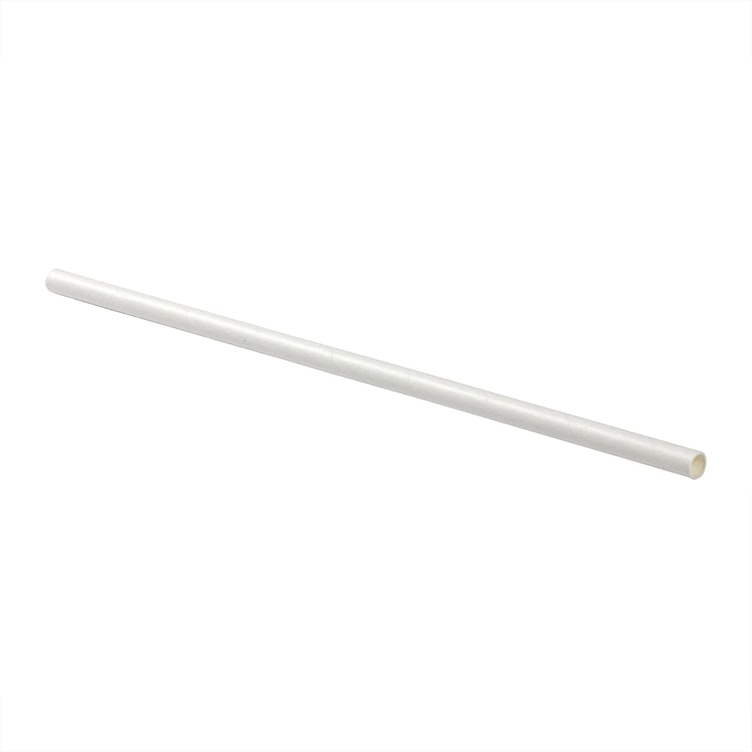 7-3/4" Eco-Friendly Jumbo White Paper Straw, Individually Wrapped - Case of 6000