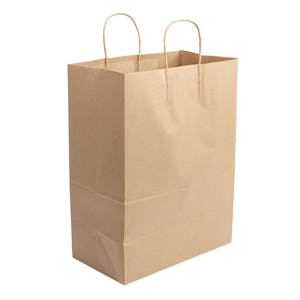 Wide Gusset Kraft Paper Bags with Twisted Handles