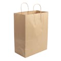 13" W x 17" L + 7" BG Medium Brown Kraft Paper Bags with Twisted Handles - Case of 250