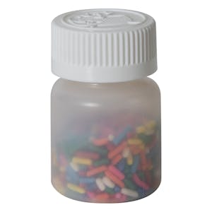 1 oz. Wide Mouth Round Natural HDPE Jar with 28/400 White Ribbed CRC Cap with F217 Liner