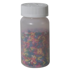 4 oz. Wide Mouth Round Natural HDPE Jar with 38/400 White Ribbed CRC Cap with F217 Liner