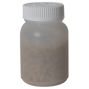 8.3 oz. Wide Mouth Round Natural HDPE Jar with 53/400 White Ribbed CRC Cap with F217 Liner
