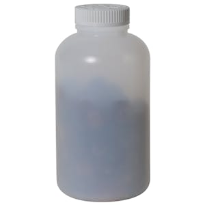 32 oz. Wide Mouth Round Natural HDPE Jars with 53/400 White Ribbed CRC Cap with F217 Liner