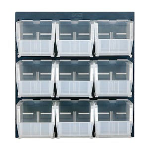 18" L x 19" Hgt. Louvered Panel with 9 - 10-7/8" L x 5-1/2" W x 5" Hgt. Clear Bins