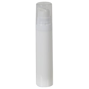 10mL White Mini Airless Treatment Bottle with Pump & Cap