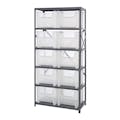 36" W x 18" D x 75" Hgt. Giant Stack Steel Shelving System Unit with 10 - 17-1/2" L x 16-1/2" W x 12-1/2" Hgt. Clear Bins