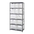 36" W x 18" D x 75" Hgt. Giant Stack Steel Shelving System Unit with 12 Clear Bins (2 Sizes)