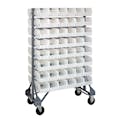 Double Sided Rack with 16 Rails & 96 Clear Bins 10-7/8" L x 5-1/2" W x 5" Hgt.