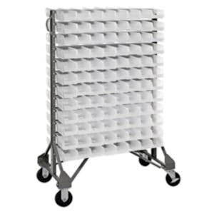 Double Sided Rack with 12 Rails & 192 Clear Bins 7-3/8" L x 4-1/8" W x 3" Hgt.
