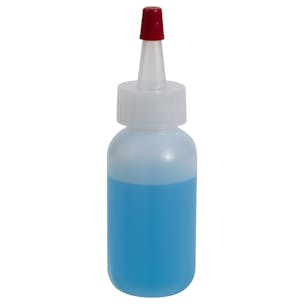 510 Central Mini Squeeze Bottles (1/2oz, 12 Pack) Boston Round with Snap Top Caps - LDPE Plastic - Made in USA