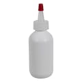 2 oz. White HDPE Boston Round Bottle with 20/400 Natural Yorker Dispensing Cap