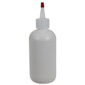 4 oz. White HDPE Boston Round Bottle with 24/410 Natural Yorker Dispensing Cap