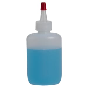 4 oz. Natural HDPE Oval Bottle with 20/400 Natural Yorker Dispensing Cap