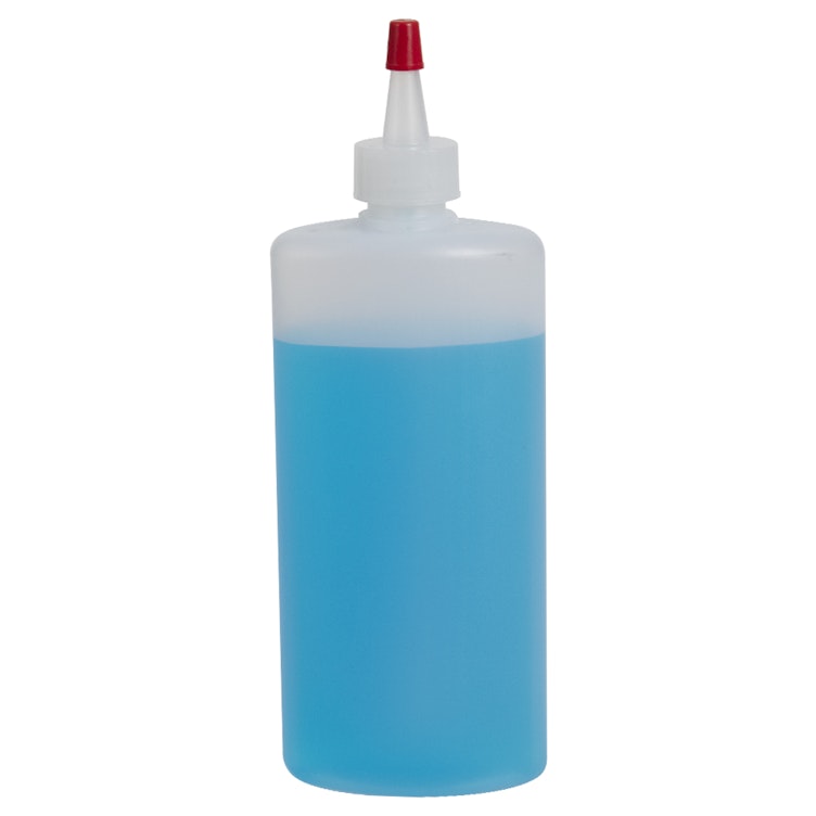 6 oz. Natural HDPE Oval Bottle with 20/400 Natural Yorker Dispensing Cap