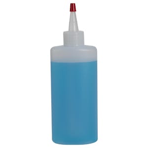6 oz. Natural HDPE Oval Bottle with 24/410 Natural Yorker Dispensing Cap