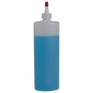 8 oz. Natural HDPE Oval Bottle with 20/400 Natural Yorker Dispensing Cap