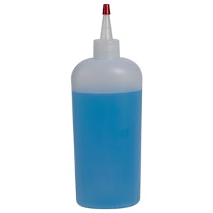 12 oz. Natural HDPE Oval Bottle with 24/410 Natural Yorker Dispensing Cap