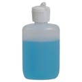 2 oz. Natural HDPE Oval Bottle with 20/410 White Ribbed Flip-Top Dispensing Cap