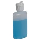 2 oz. Natural HDPE Oval Bottle with 20/410 White Ribbed Flip-Top Dispensing Cap