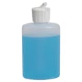 4 oz. Natural HDPE Oval Bottle with 20/410 White Ribbed Flip-Top Dispensing Cap