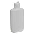 4 oz. White HDPE Oval Bottle with 20/410 White Ribbed Flip-Top Dispensing Cap